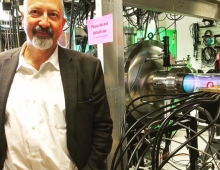 Professor Michael Brown in front of his plasma machine. 